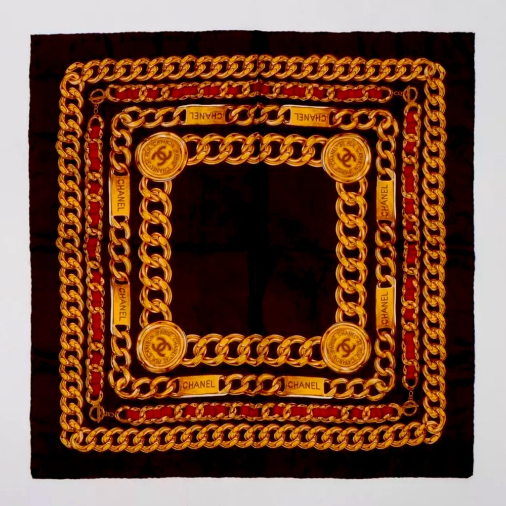 Chanel 31 Rue Cambon Scarf Silk Khaki